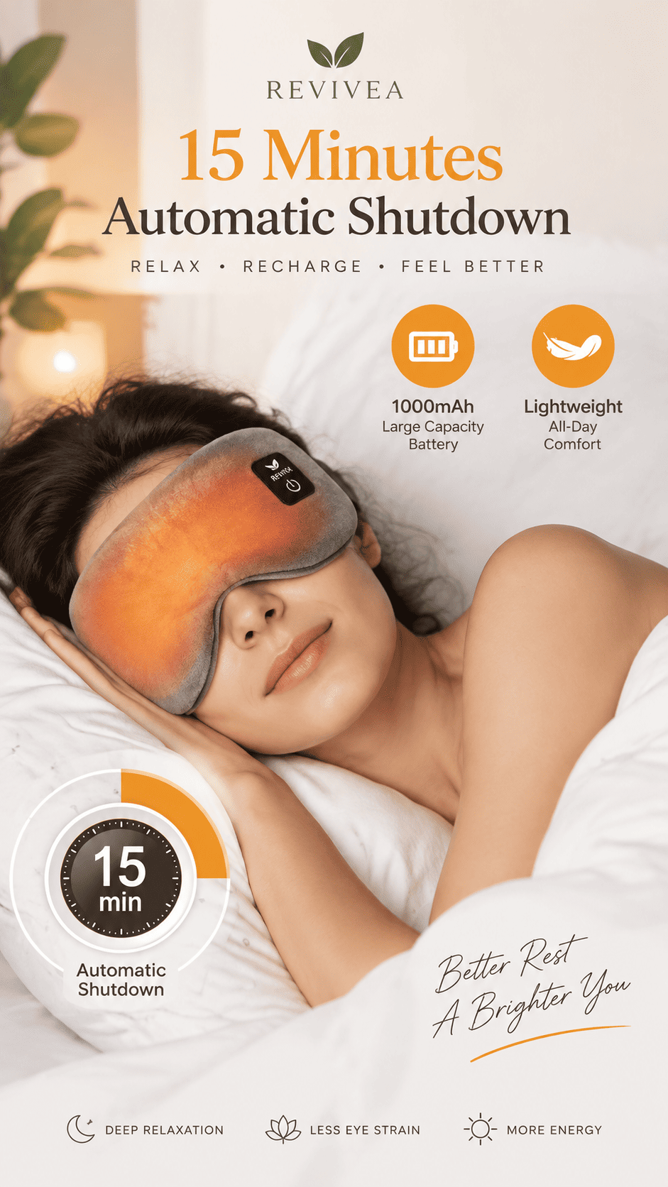 Revivea™ Smart Heated Eye Mask – Cordless Warm Compress for Dry Eyes & Sleep Relief